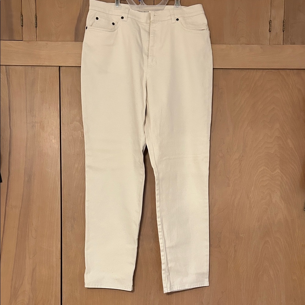 Jones New York Jeans Cream Straight-Leg Pants